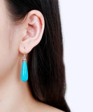 peopleterritory Sterling Silver Turquoise Drop Earrings