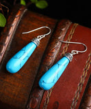 peopleterritory Sterling Silver Turquoise Drop Earrings