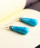 peopleterritory Sterling Silver Turquoise Drop Earrings