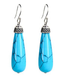 peopleterritory Sterling Silver Turquoise Drop Earrings