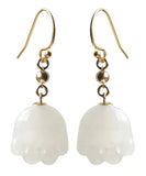 peopleterritory 14K Gold Jade Cat Paw Drop Earrings