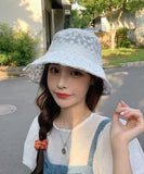 peopleterritory Simple White Daisy Lace Patchwork Embroideried Floppy Sun Hat LY523