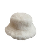 peopleterritory Simple White Warm Fleece Thick Solid Bucket Hat LY509