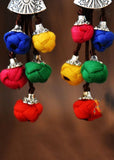 peopleterritory Style Multicolour Cotton Ball Silver Drop Earrings HE1001