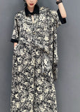 peopleterritory Stylish Black Print Oversized Draping Chiffon Two Pieces Set Summer LY1603