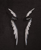 peopleterritory Stylish Silk Sterling Silver Wing Drop Earrings GH1035