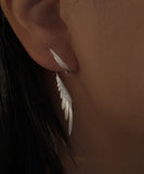 peopleterritory Stylish Silk Sterling Silver Wing Drop Earrings GH1035