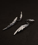 peopleterritory Stylish Silk Sterling Silver Wing Drop Earrings GH1035