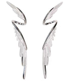 peopleterritory Stylish Silk Sterling Silver Wing Drop Earrings GH1035