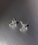 peopleterritory Stylish Silk Sterling Silver Zircon Love Stud Earrings GH1006