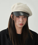 peopleterritory Stylish White Patchwork Solid Woolen Beret HatLY539