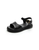 peopleterritory Leather Flat Sandals Slingback