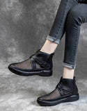 peopleterritory Mesh Soft Soles Round Toe Ankle Boots