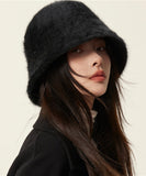 peopleterritory Unique Black Faux Fur Cloche Hat LY545