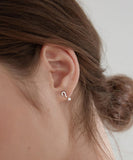 peopleterritory Unique Silk Sterling Silver Zircon Asymmetric Stud Earrings GH1032