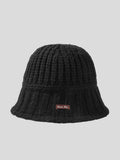 peopleterritory Pure Color Knitted Patch Warm Hat