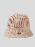 peopleterritory Pure Color Knitted Patch Warm Hat