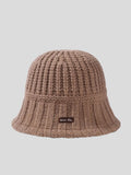 peopleterritory Pure Color Knitted Patch Warm Hat