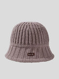 peopleterritory Pure Color Knitted Patch Warm Hat