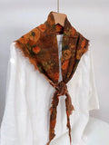 peopleterritory Women Flower Tie-dye Autumn Scarf