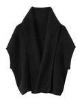 peopleterritory Solid Cashmere Knitted Shawl Cardigan