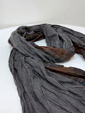 peopleterritory Women Plaid Spliced Cotton Scarf