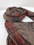 peopleterritory Women Plaid Spliced Cotton Scarf