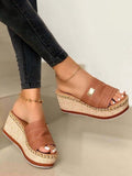 peopleterritory JFN  Resort Hemp Rope Sole Wedge Sandals  QI115