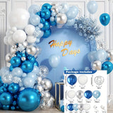 99-Piece Blue and White Latex Balloon Set for Birthday, Wedding, Christmas, Graduation, Anniversary, Holiday Events, Theme Celebrations, Baptisms, Home Parties - Suitable for Ages 3-12