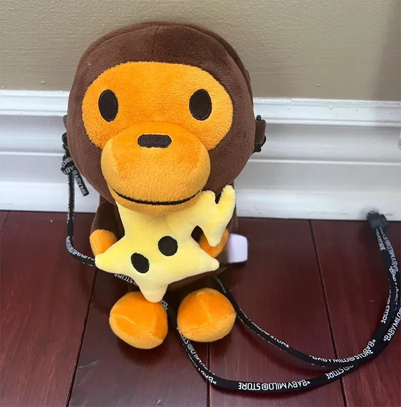 Backpacks Plush Cute Monkey Kids Diagonal Bag Phone Mini Shoulder Bag 230701