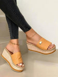 peopleterritory JFN  Resort Hemp Rope Sole Wedge Sandals  QI115