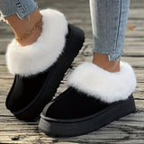 peopleterritory Fall Aesthetic Thermal Plush Lined Furry Snow Boots RG6710