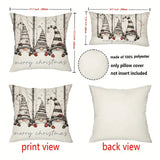 Farmhouse Christmas Pillow Covers Set, Rustic Country-Style Gnome Snowflake Tree Design, Hand Washable Polyester Throw Cushion Cases, Zipper Closure, for Sofa Couch Living Room Bedroom Decor - 2 Sizes (11.8"x19.7" & 17.7"x17.7") - Pack of 1