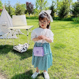 Fashion Heart Baby Girls Small Shoulder Bags Kids Coin Purse Accessories Handbags Lovely Childrens Mini Square Messenger Bag 240130