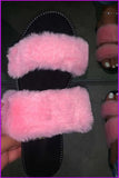 peopleterritory Black Causal Fur Slides F454