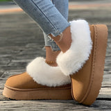 peopleterritory Fall Aesthetic Thermal Plush Lined Furry Snow Boots RG6710