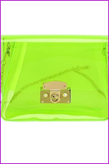 peopleterritory Candy Color Transparent PVC Jelly Chain Crossbody Bags F642