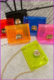 peopleterritory Candy Color Transparent PVC Jelly Chain Crossbody Bags F642