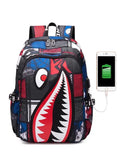 Shark Backpack Boys for Kids Camo Bookbag for Middle School Bags Travel Back Pack 240520