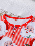 2pcs Toddler Girls Christmas Outfits Santa Claus Graphic Sets Pullover + Flare Pants Gift for Girl's Outdoor Wear