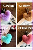 peopleterritory Colorful Heart Rabbit Fur Keychain DF029