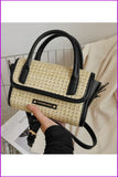 peopleterritory Contrast Color Straw Stylish Black Shoulder Bags