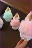 peopleterritory Cute Kids Toddler Rabbit Fur Fluffy Shoes