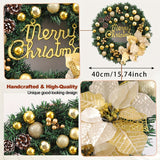 Charming 15.74" Christmas Wreath - Rattan Window Display, Perfect Holiday Gift & Home Decor, Christmas Decor