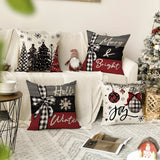 4pcs Linen Mixed Woven Rustic Proverbs 18''x18''/45cm*45cm Christmas Throw Pillowcase, Home Decor, Room Decor, Bedroom Decor, Collectible Buildings Accessories (Cushion Is Not Included)