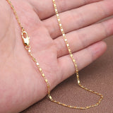 1PCS Italian 2MM Flat Gold Plated Punk Necklace Chain Men's Women's DIY Link Chain Elegant Love Necklace Fashion Jewelry 16"-30" Daily Pary Wear or Gifts