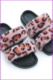 peopleterritory Double Belt Faux Fur Slides F989