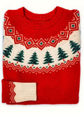 Chic Christmas Tree Knit Sweater for Women - Cozy Wool Blend, Long Sleeve, Crew Neck Pullover with Geometric & Cartoon Patterns - Perfect for Fall/Winter