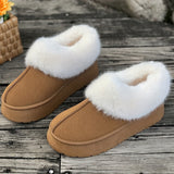 peopleterritory Fall Aesthetic Thermal Plush Lined Furry Snow Boots RG6710