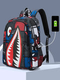 Shark Backpack Boys for Kids Camo Bookbag for Middle School Bags Travel Back Pack 240520